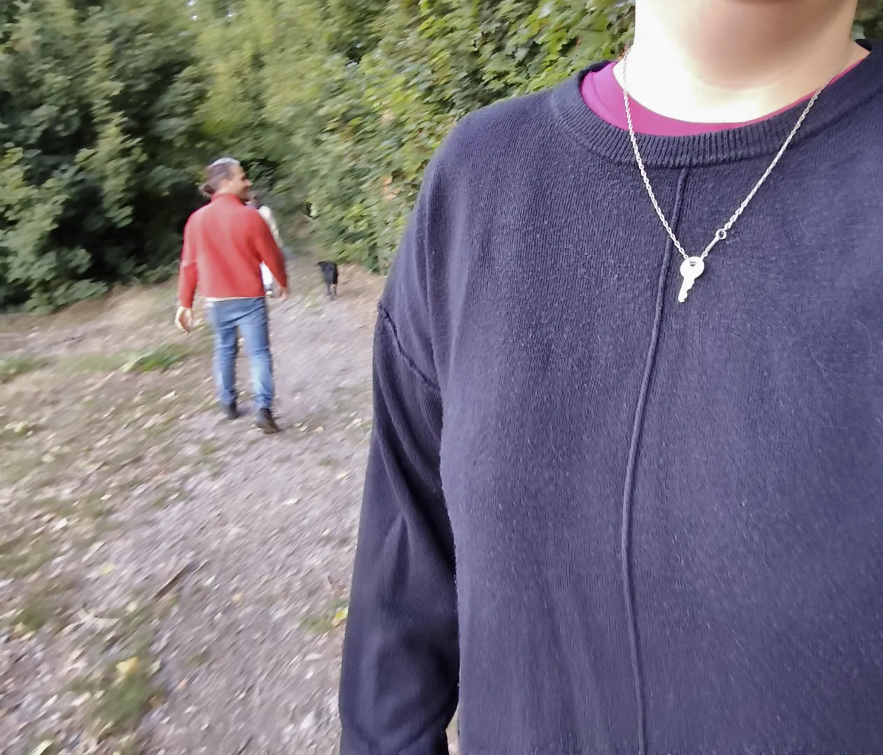 Walking through the forest… and yes, the key stays with me, always, no matter where I go.