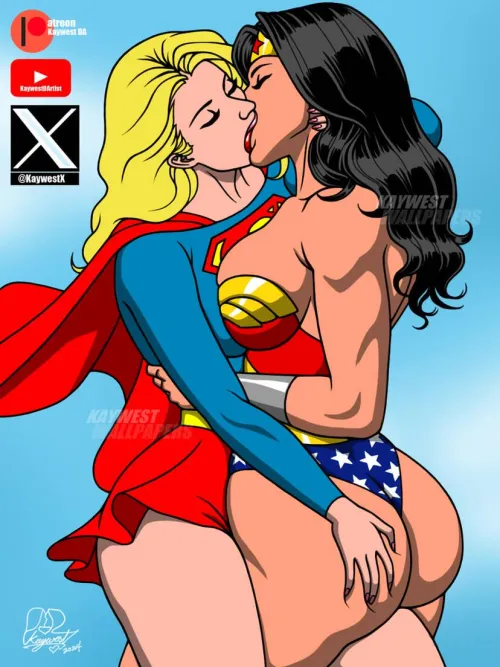 Wonder Woman and Supergirl making out. (Kaywest)