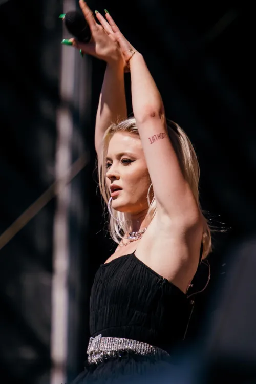 Zara performing in hoops