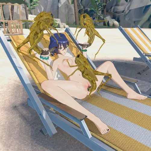 Belle can handle three boys at the same time. (Eroshi3D)