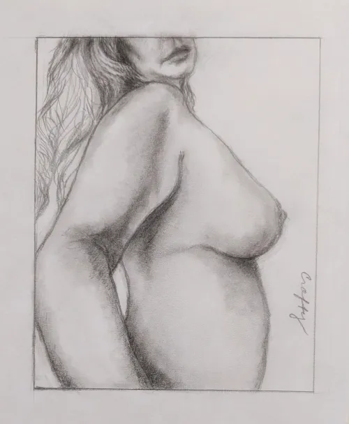 Curves - graphite drawing