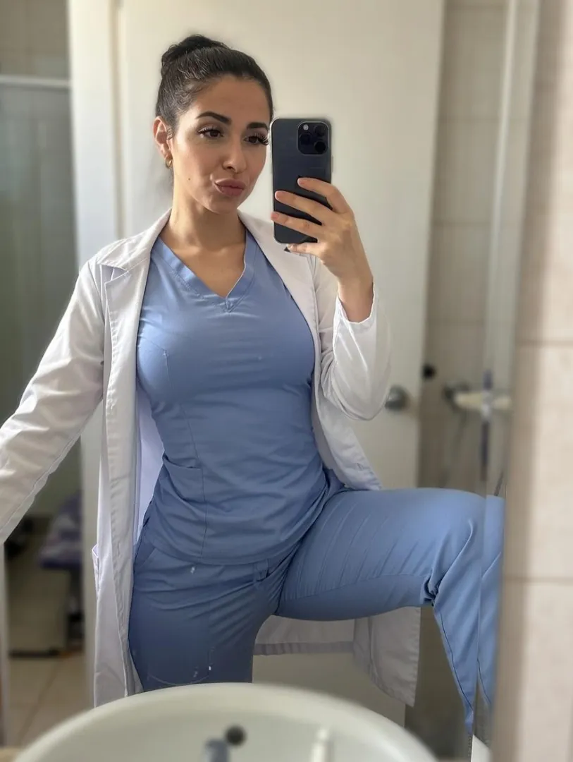 F27 - oh my gosh, i totally forgot to change outta my scrubs before he came over!