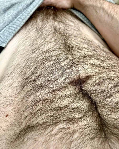 Happy trail starts above my navel