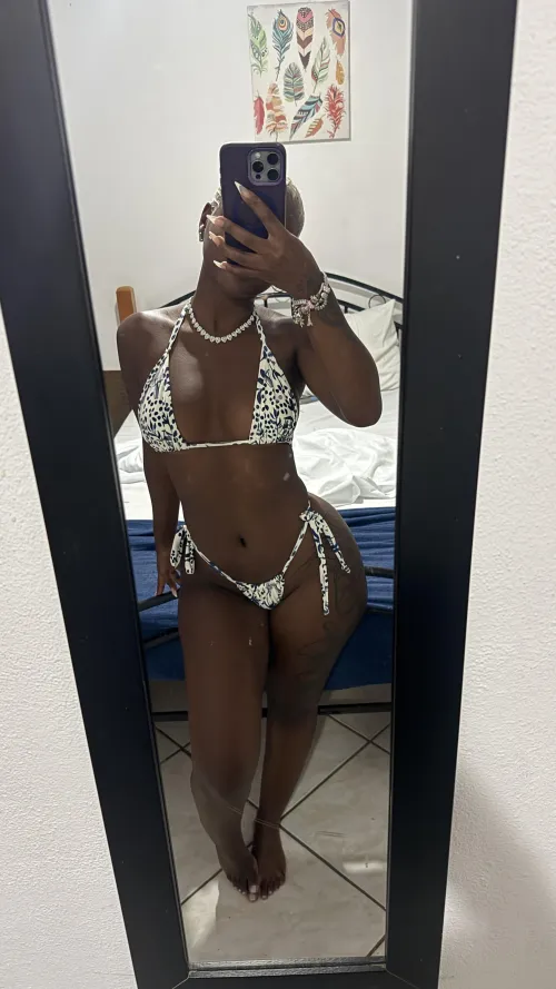 I love white bikinis because they look great against my dark skin