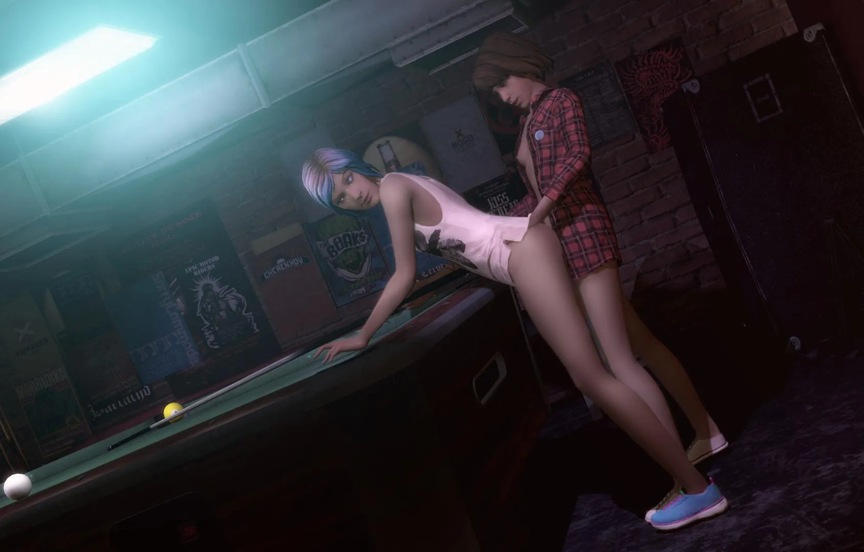 Max and Chloe playing pool. (Rastifan) [Life is Strange]