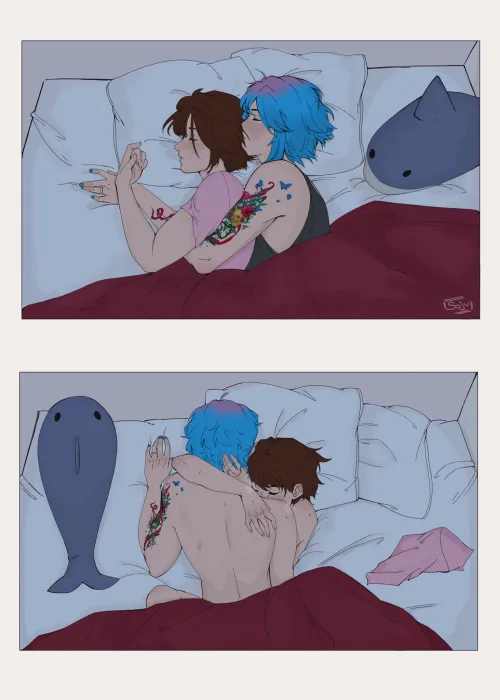 Max & Chloe in bed (_xSoju) [Life is Strange]