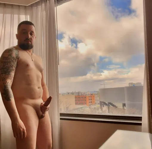 Playing in my hotel window