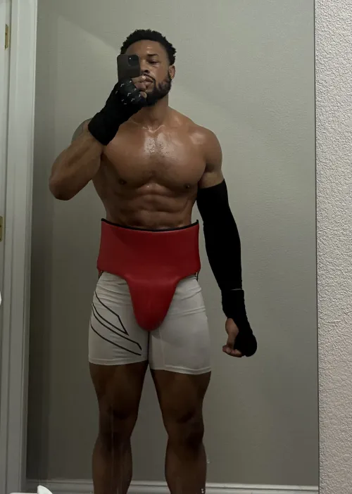 Post-workout, still pumped 