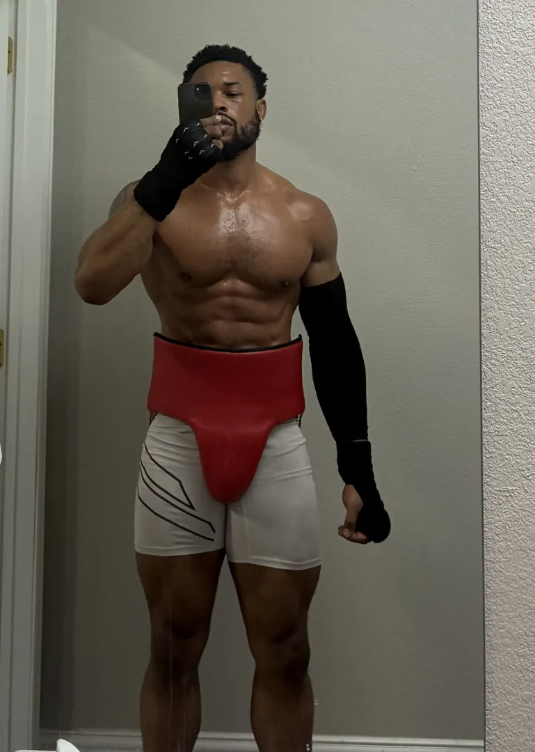 Post-workout, still pumped 