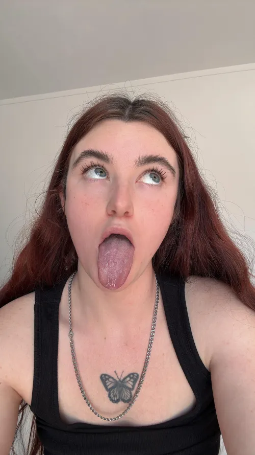 Tongue out, eyes crossed, your dick hard