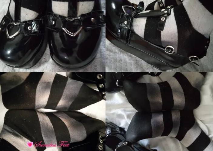 Cute Heart Shoes Hide Dirty Stockings Inside. [TF]