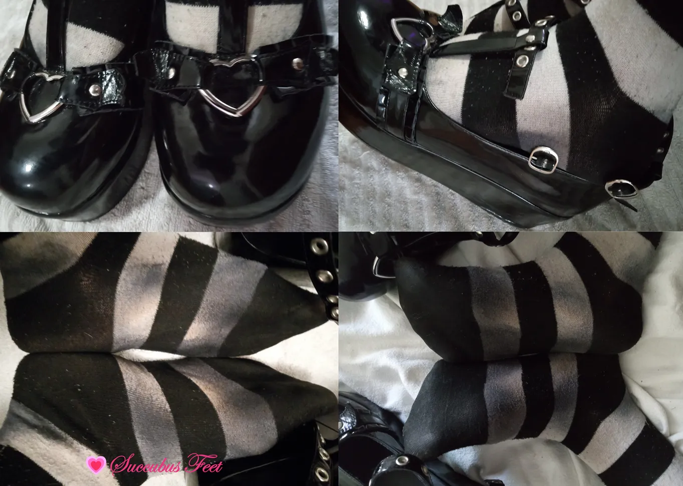 Cute Heart Shoes Hide Dirty Stockings Inside. [TF]