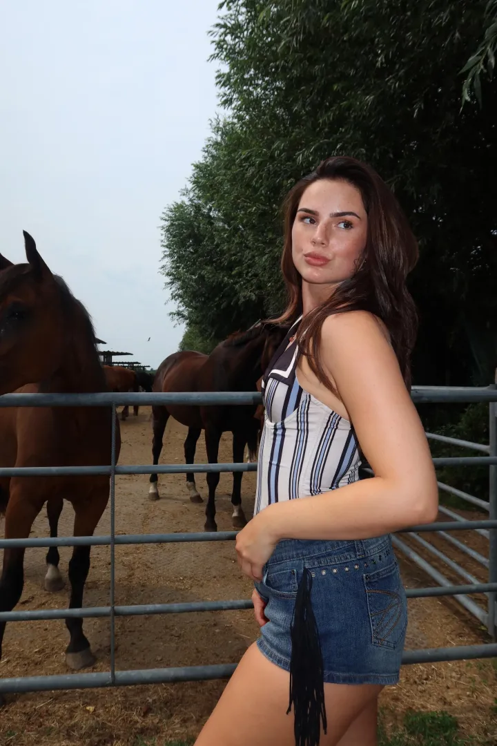 Denim shorts that leave nothing to the imagination