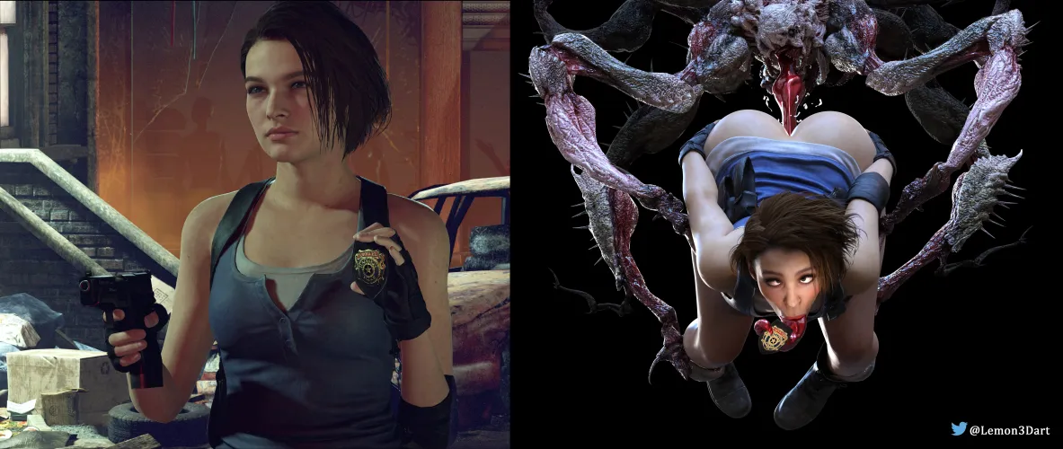 jill valentine show off her badge (Lemon3Dart)