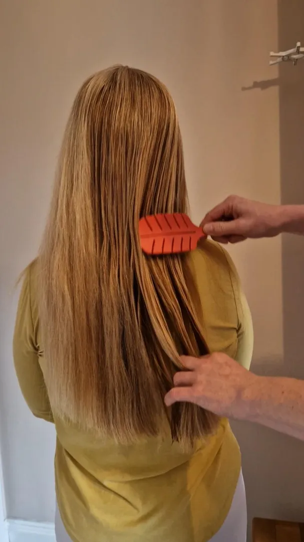 Long thick blonde hair