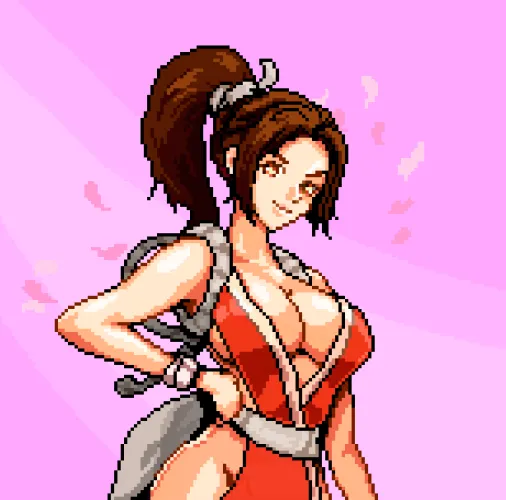 Pixel art Mai Shiranui.