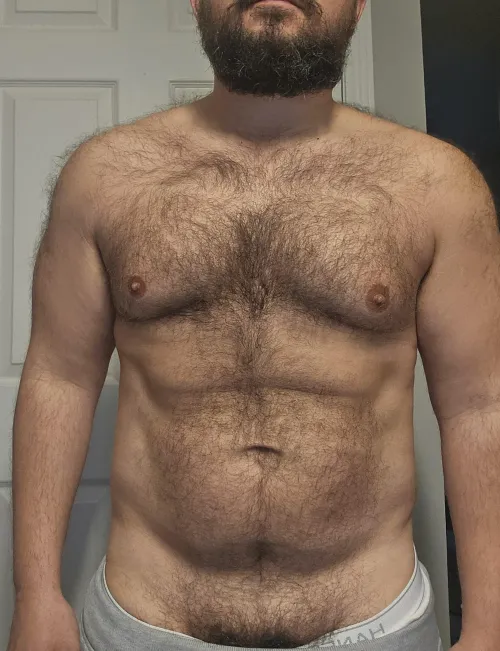 Professor Bear feeling good about his workout progress - lost over 40lb in the last year. Who wants to help me celebrate?