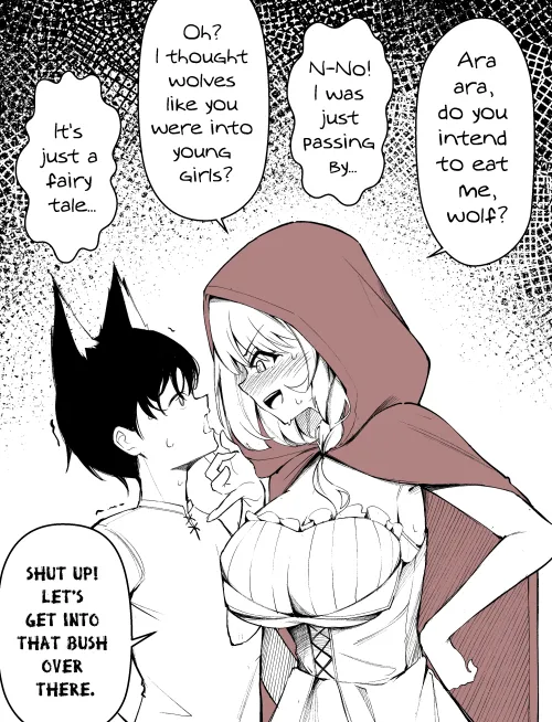Red riding hood and her wolf