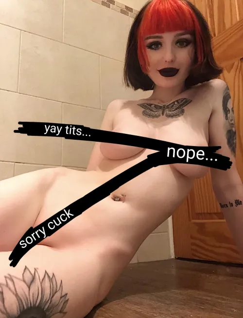 Shaved pussy and perky tits...behind the censors I mean...