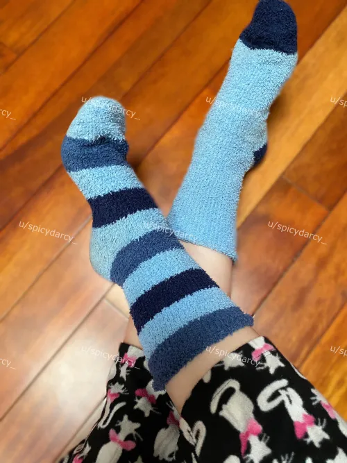 Staying warm and cozy in my mismatched fuzzy socks [selling] [USA only]