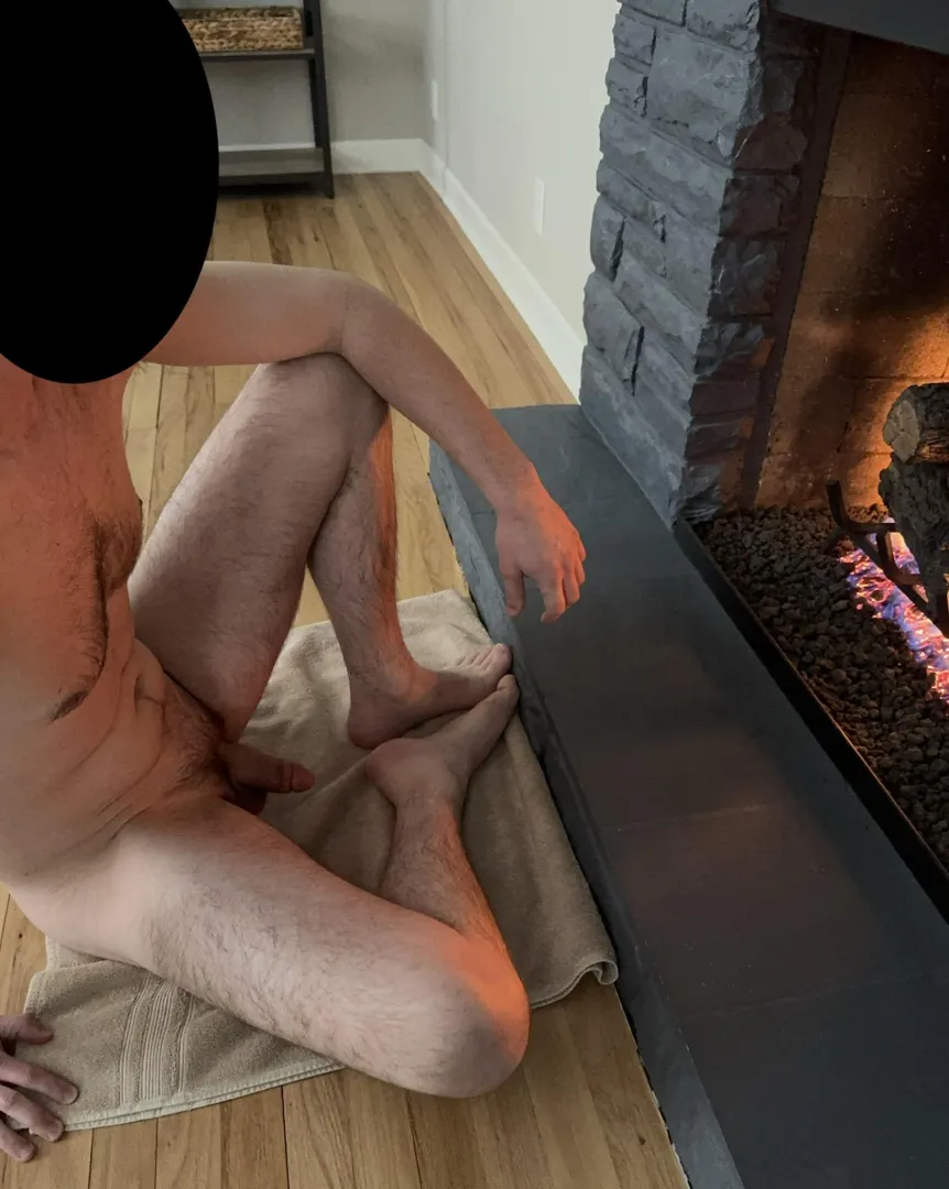 Still cool in the Midwest still… love to sit nude by my fireplace, feels amazing!  So ready for summer!
