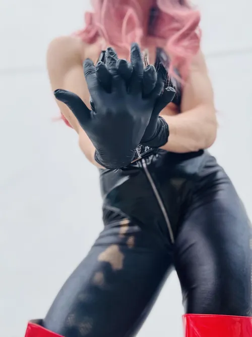 These gloves aren’t mere accessories—they’re instruments of control, commanding the room and crushing your will beneath my power.