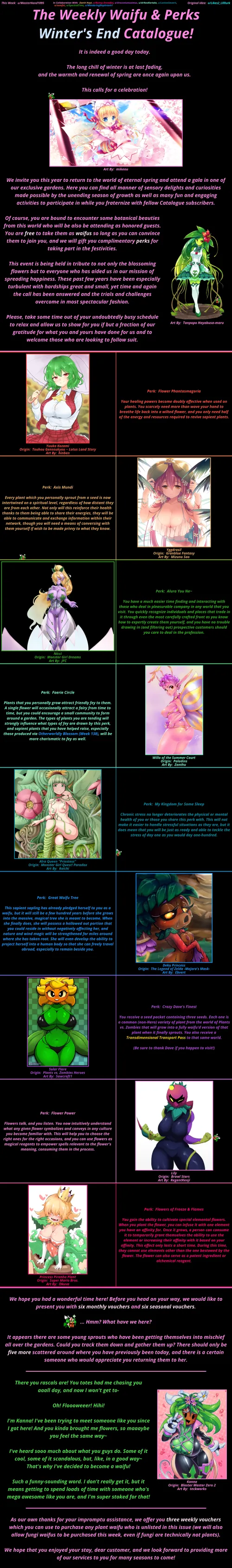 Weekly Waifu & Perks Catalogue Week 206: Winter's End