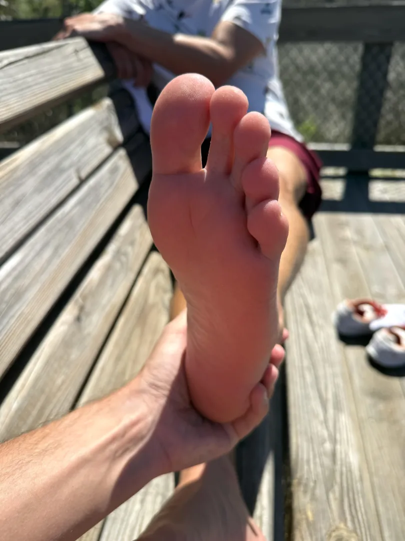 Austin’s sweaty feet after a run in the park
