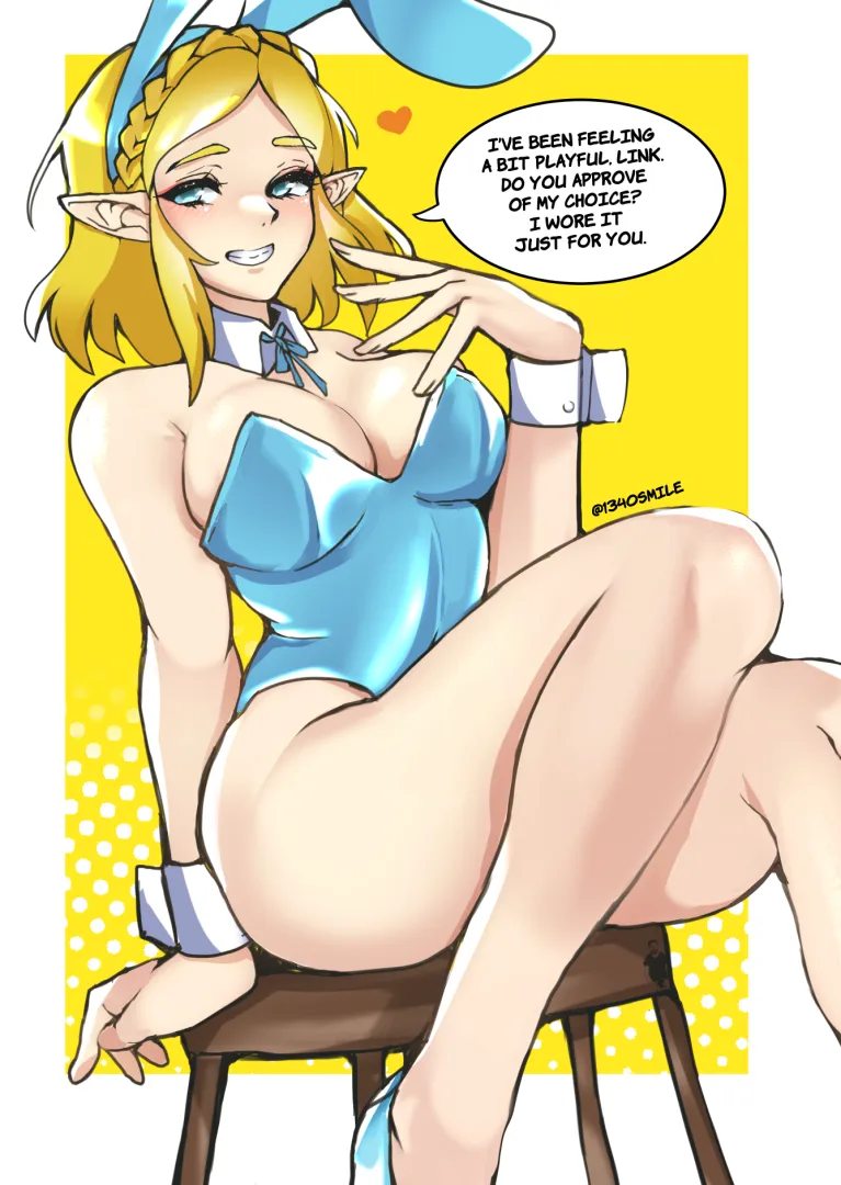 Bunny Zelda seducing Link (1340smile)