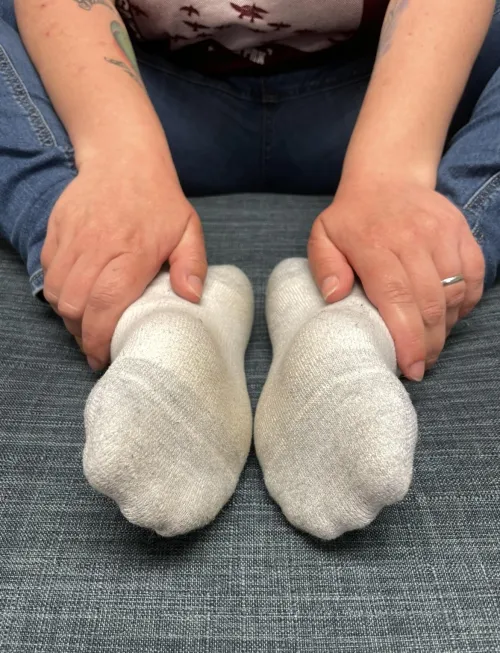 Care to sample the smell of a hard working MILF’s socks? 