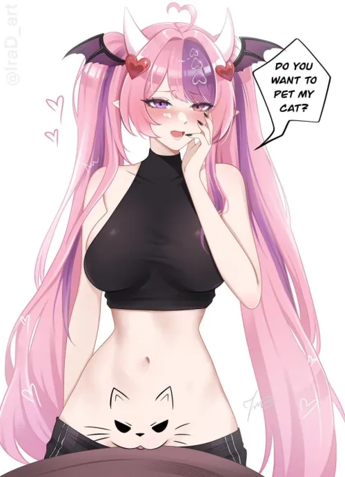 Ironmouse asks you to pet her cat