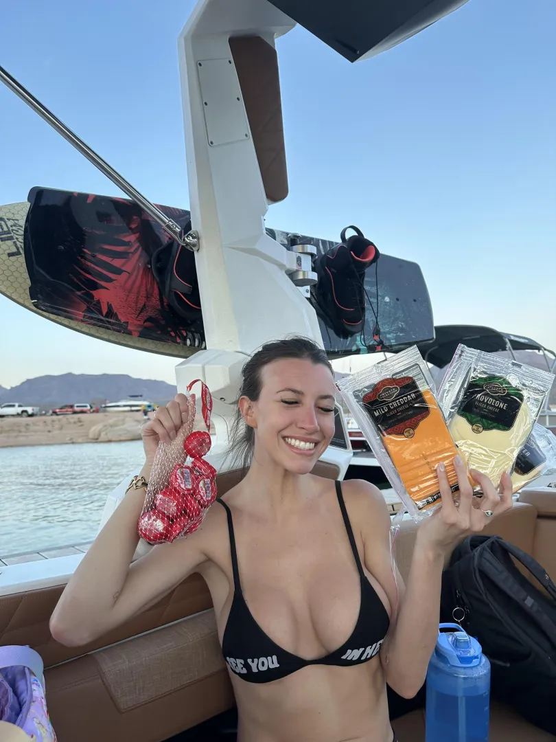 I’ve brought the cheese and the tits for our boat trip