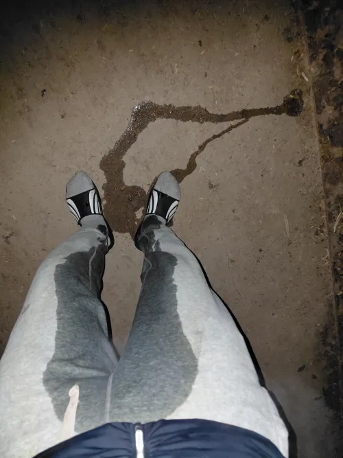 Rewetting my favorite pair of sweatpants at the local park.