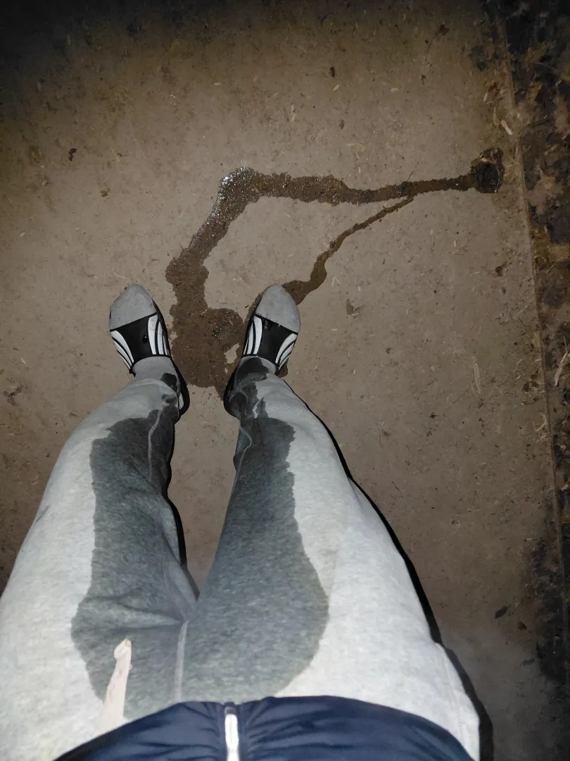 Rewetting my favorite pair of sweatpants at the local park.