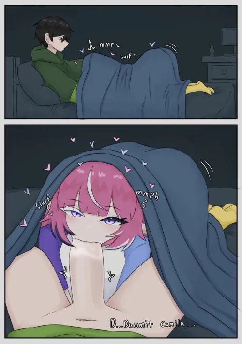 “Shhh~ you don’t want your girlfriend hearing anything, right~? Just let it happen~” (I wanna suck off my friend while he’s on call with his gf)