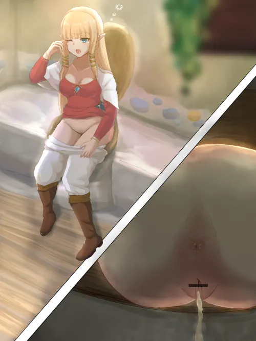 Zelda's morning piss