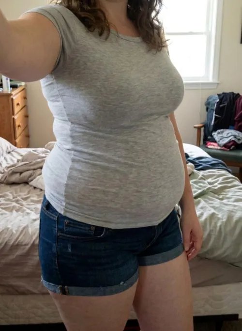 Another of my boyfriends favourite outfits, about to blow the button up.