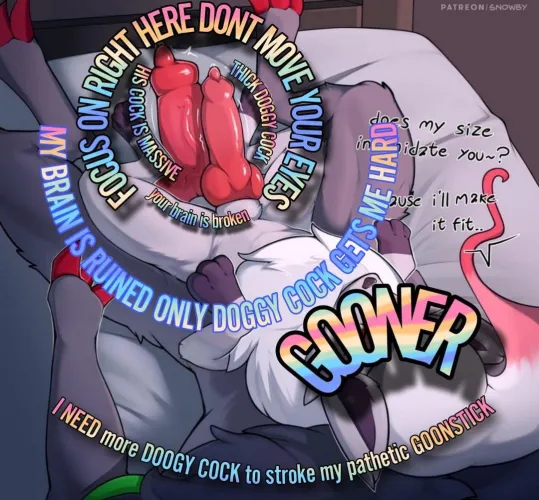 Big knotted cock. So big and beautiful. They are all you can think about. Grab your goonstick and worship them.