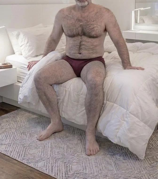 Dad (48), waiting for my sexy wife to come kneel down and service me…