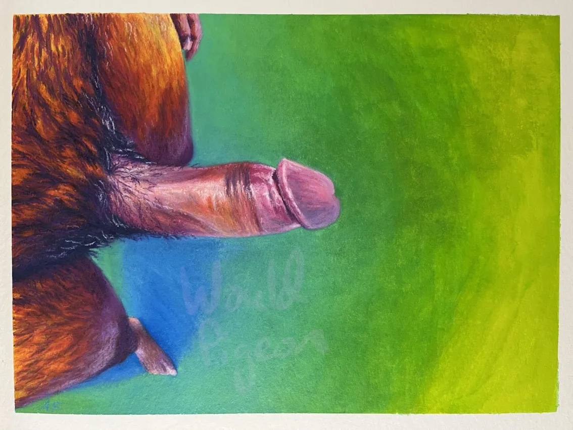 Dick portrait with chartreuse