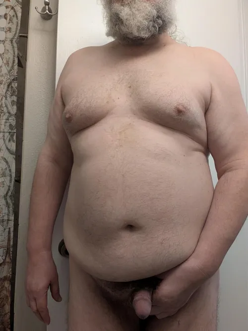 Did you know I can cum just by teasing my huge nipples?  Yep.  But I'd love a warm mouth on my cockhead while I do....