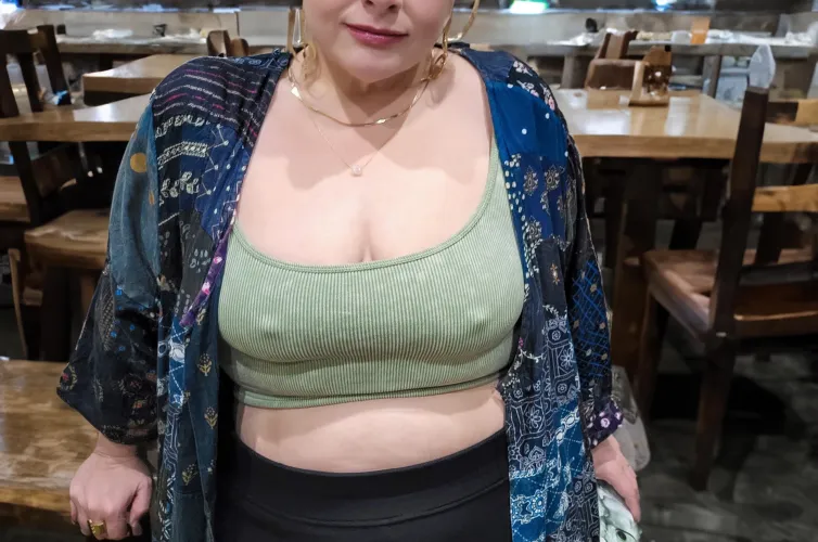 FINALLY talked my wife into going out without a bra! (2025) She thinks that no one will think she's attractive.