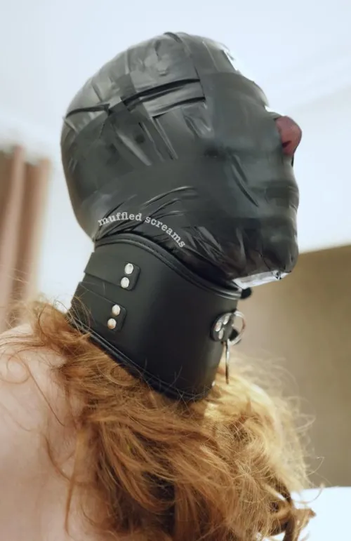 Head encased in tape