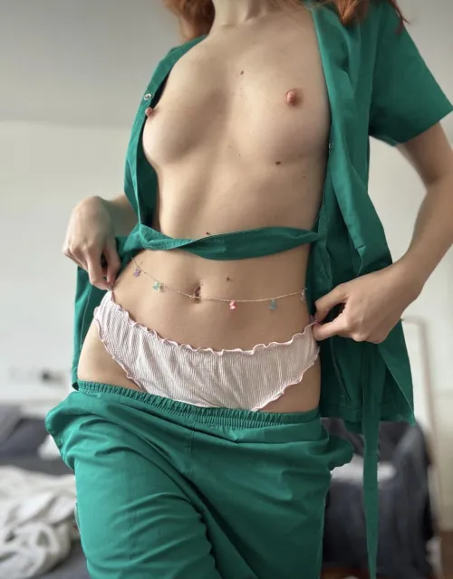 I’m hiding my naughtiness under my scrubs