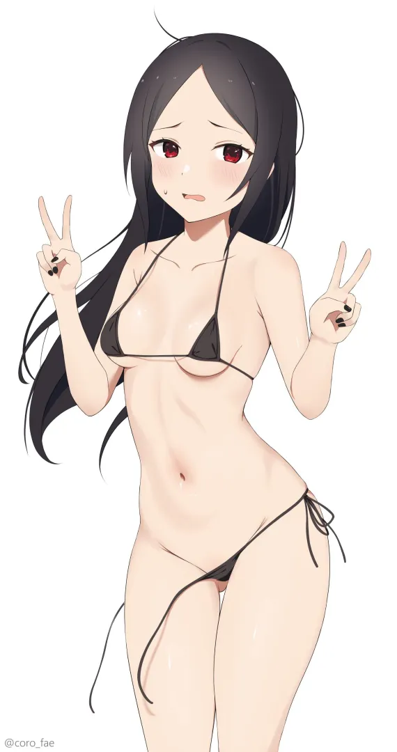 Kaguya hasn’t noticed her bottoms are falling off (coro fae)