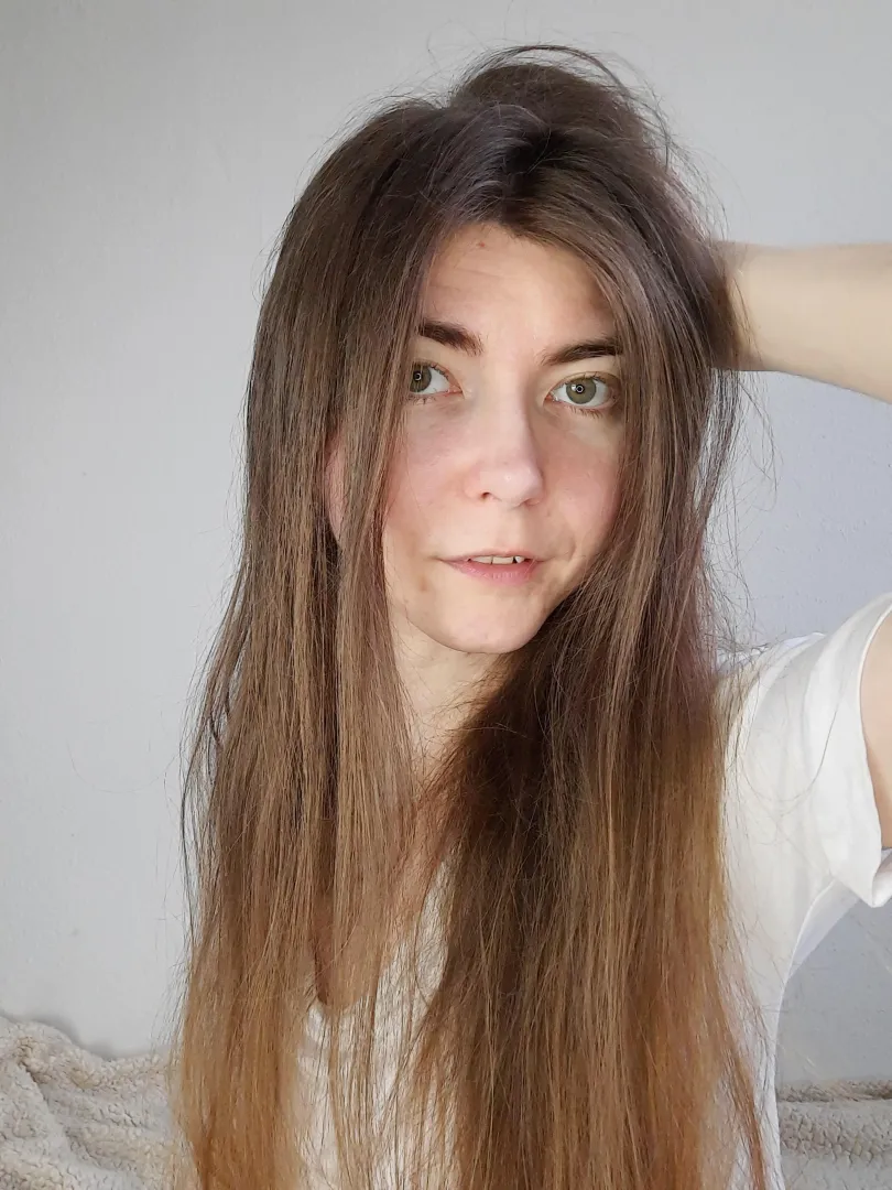 Long brown hair and cute face 