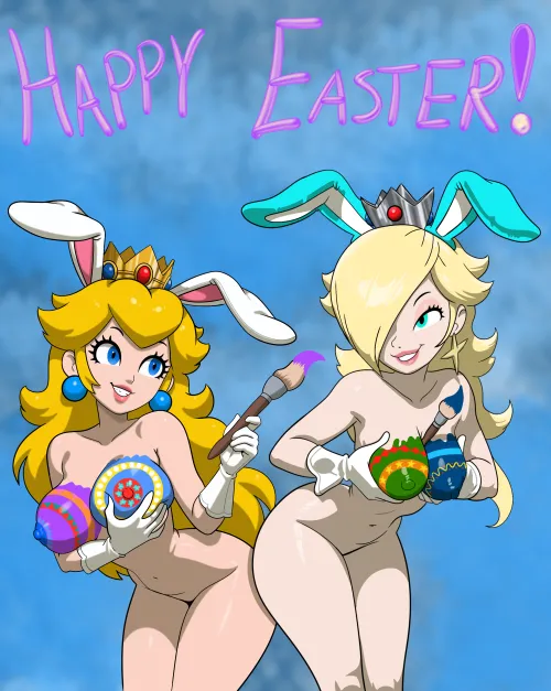 Princess Peach and Rosalina wish you a Happy Easter! (LewdLexicon)