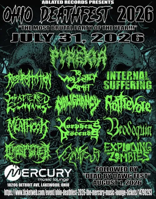 Pyrexia added to an already insane bill for Ohio deathfest 2026