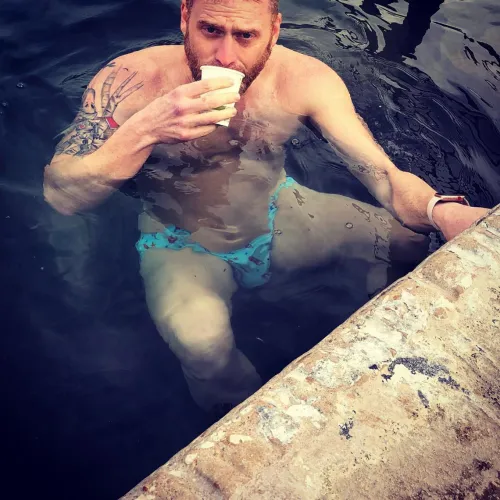 Speedo + Coffee + Morning Swim.