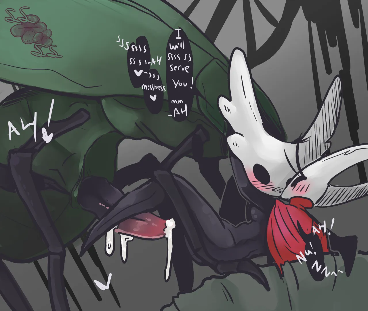 Styx and Hornet (NSFW) (silskong)(art done by me)